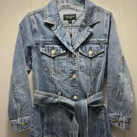 Smoke & Mirrors Los Angeles Denim Jean Maxi Dress Size Small - Picture 5 of 11